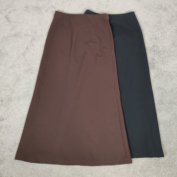 Zara Basic Women's 2 Pcs Skirt Size 8 Black Brown Business Casual Old Money Chic - Picture 1 of 11